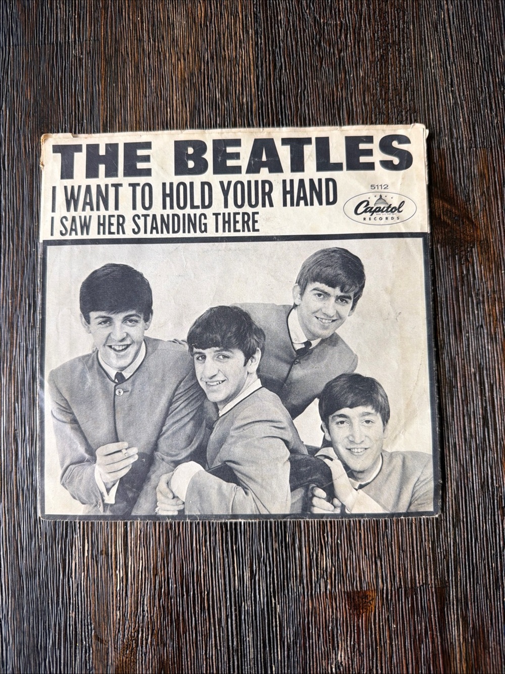 The Beatles Black & White Single Sleeve - 'I Want to Hold Your Hand'